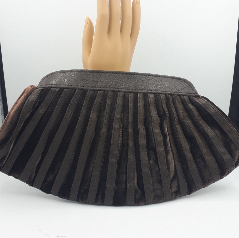 Vintage Shiraleah Brown Velvet Clutch Bag